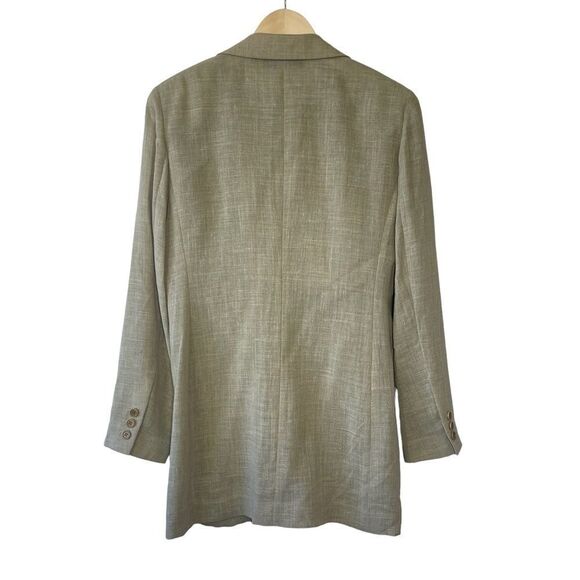 Emanuel Ungaro Tan Three Button Long Blazer Jacket Sz 4 - Picture 4 of 7